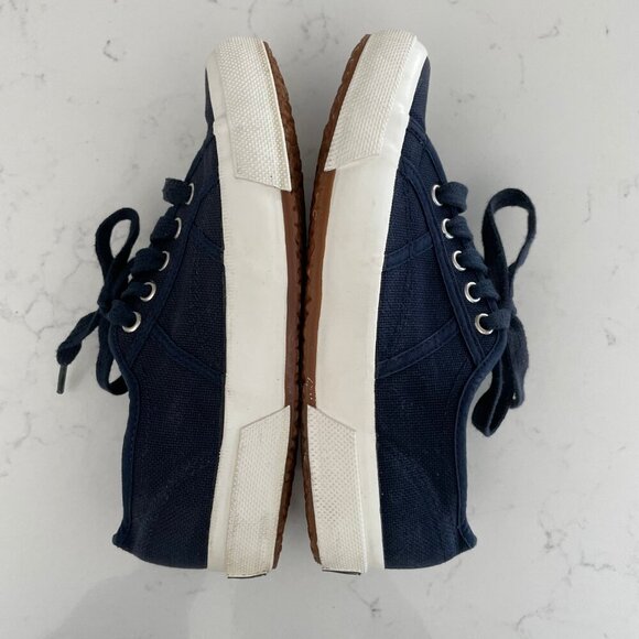 Bass Lo Cut Lace Up Textile Upper & Rubber Outersole Sneakers Navy Wht Sz 6.5M - Picture 5 of 11